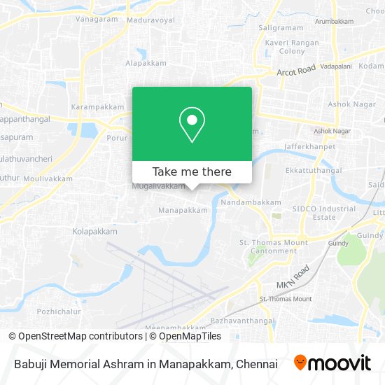 Babuji Memorial Ashram in Manapakkam map