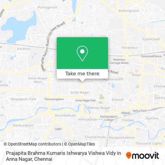 Prajapita Brahma Kumaris Ishwarya Vishwa Vidy in Anna Nagar map