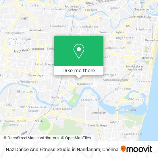Naz Dance And Fitness Studio in Nandanam map