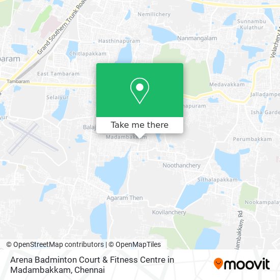 Arena Badminton Court & Fitness Centre in Madambakkam map