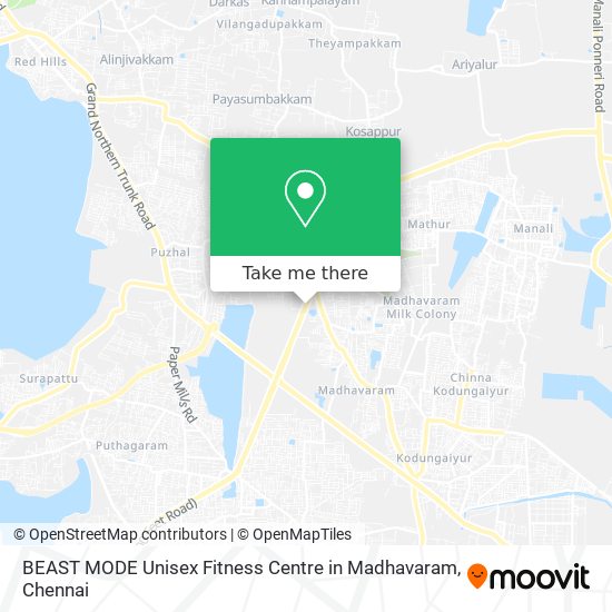 BEAST MODE Unisex Fitness Centre in Madhavaram map