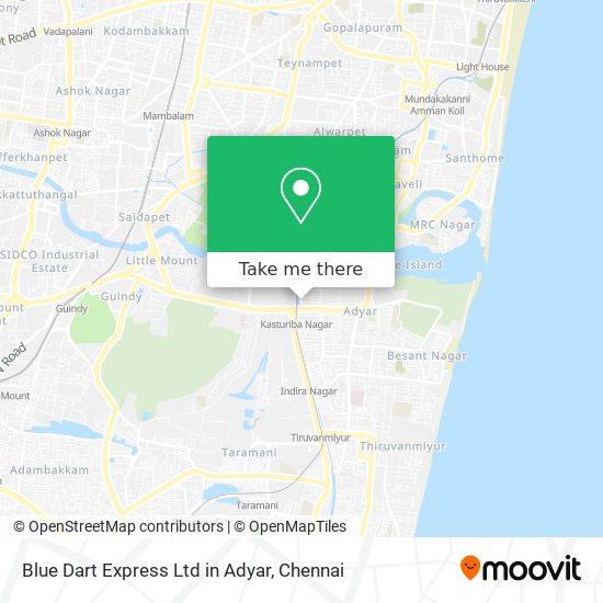 Blue Dart Express Ltd in Adyar map