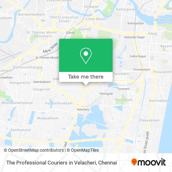 The Professional Couriers in Velacheri map