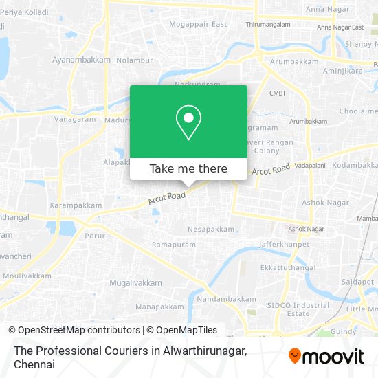 The Professional Couriers in Alwarthirunagar map