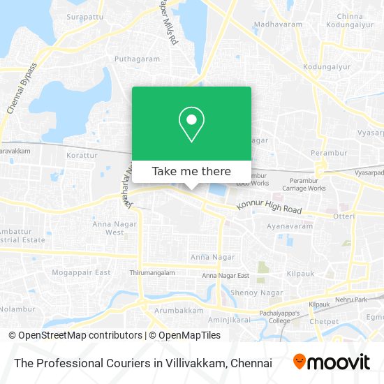 The Professional Couriers in Villivakkam map