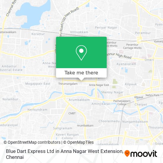 Blue Dart Express Ltd in Anna Nagar West Extension map