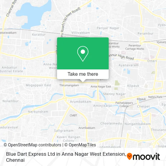 Blue Dart Express Ltd in Anna Nagar West Extension map