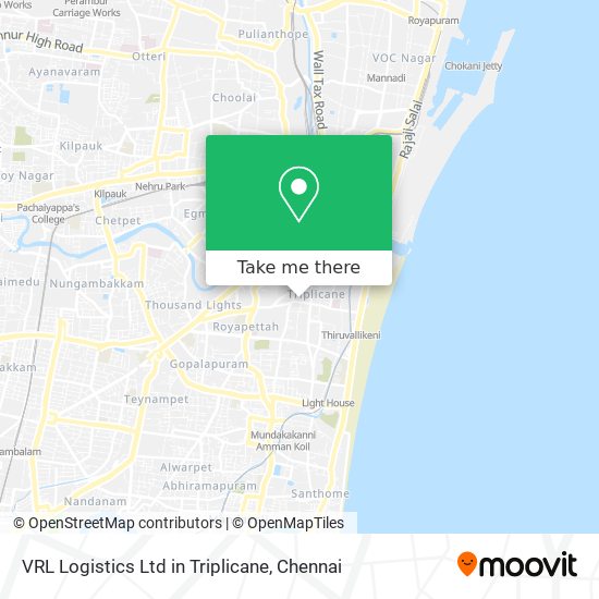 VRL Logistics Ltd in Triplicane map
