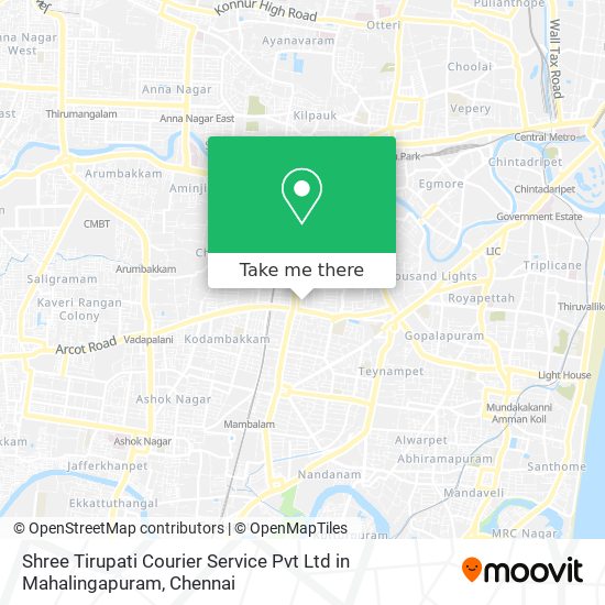 Shree Tirupati Courier Service Pvt Ltd in Mahalingapuram map