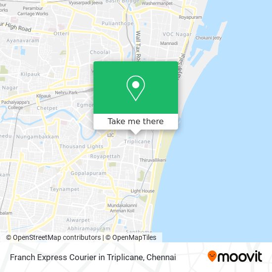 Franch Express Courier in Triplicane map