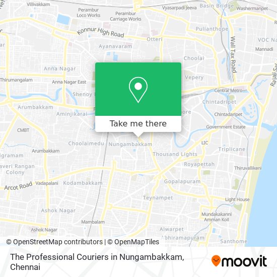 The Professional Couriers in Nungambakkam map