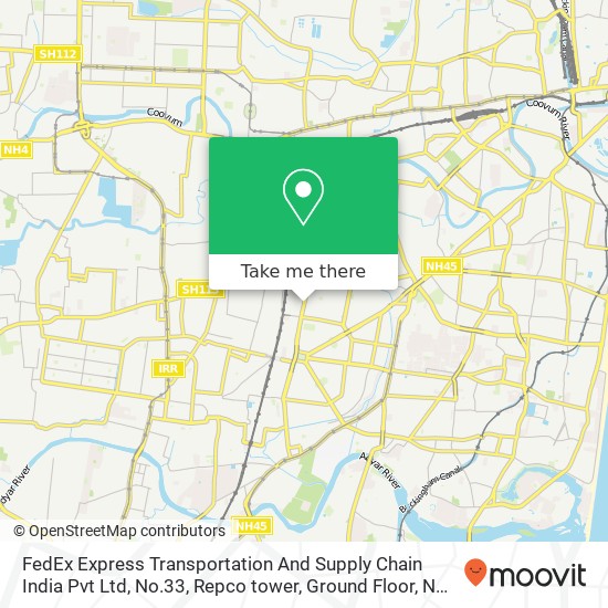 FedEx Express Transportation And Supply Chain India Pvt Ltd, No.33, Repco tower, Ground Floor, N Us map