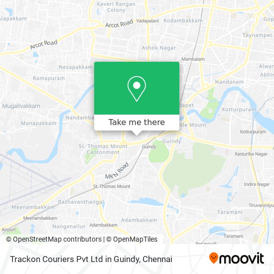 Trackon Couriers Pvt Ltd in Guindy map