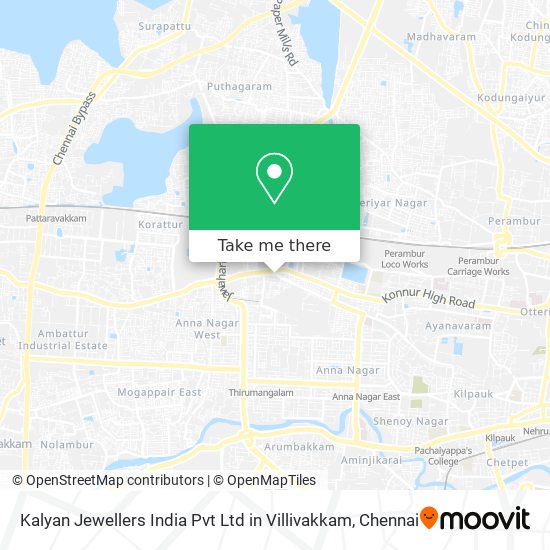 Kalyan Jewellers India Pvt Ltd in Villivakkam map