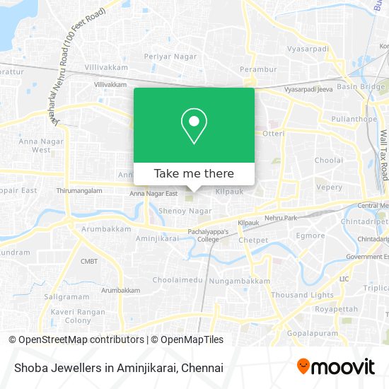 Shoba Jewellers in Aminjikarai map