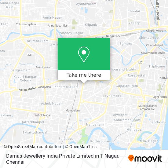Damas Jewellery India Private Limited in T Nagar map
