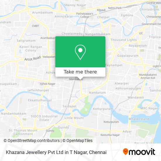 Khazana Jewellery Pvt Ltd in T Nagar map