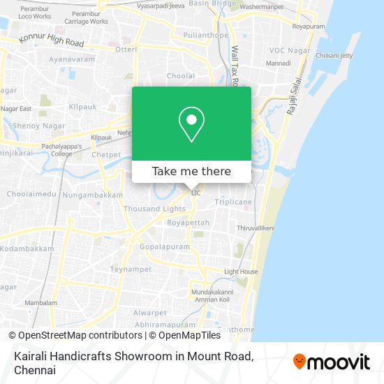 Kairali Handicrafts Showroom in Mount Road map