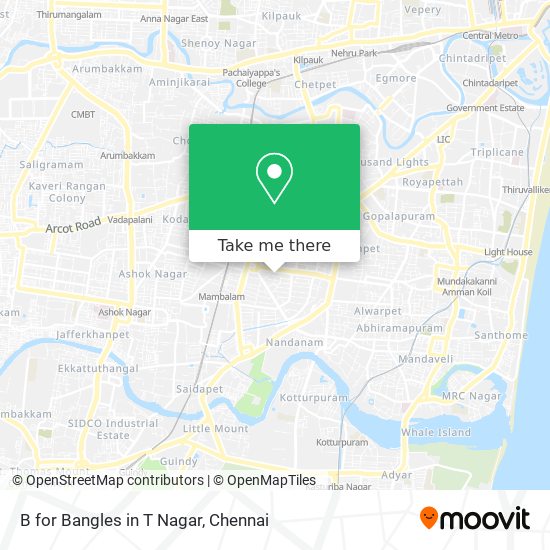 B for Bangles in T Nagar map