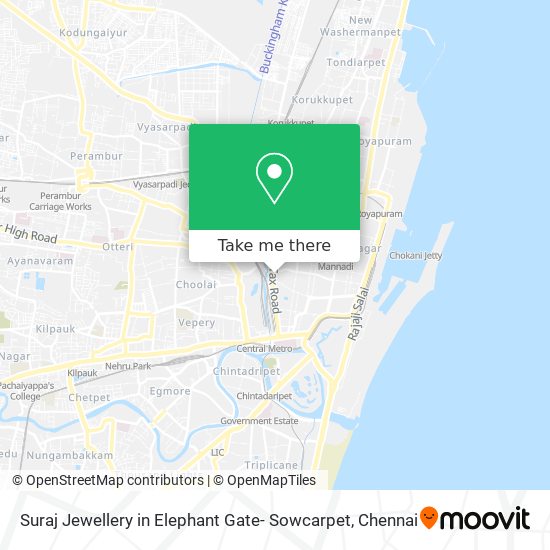 Suraj Jewellery in Elephant Gate- Sowcarpet map