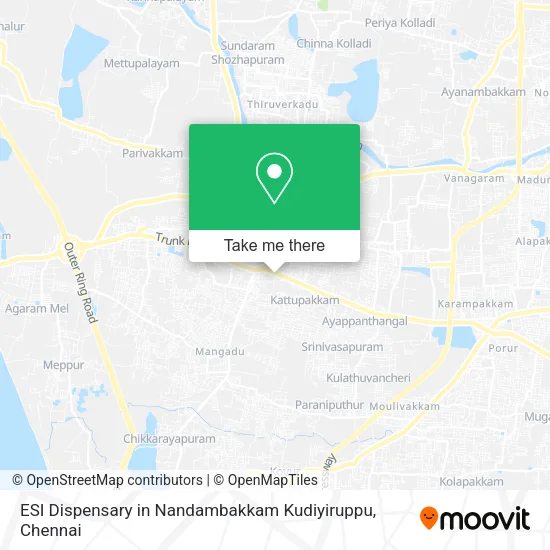 ESI Dispensary in Nandambakkam Kudiyiruppu map