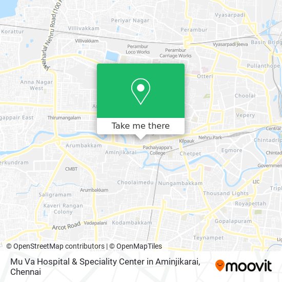 Mu Va Hospital & Speciality Center in Aminjikarai map