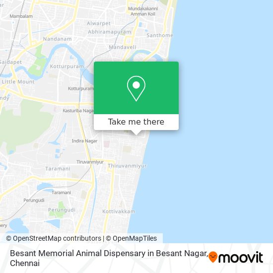 Besant Memorial Animal Dispensary in Besant Nagar map