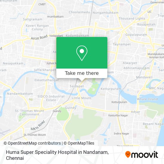 Huma Super Speciality Hospital in Nandanam map