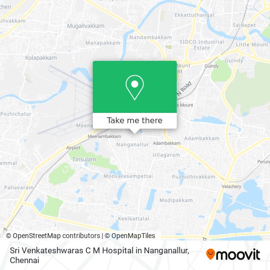 Sri Venkateshwaras C M Hospital in Nanganallur map
