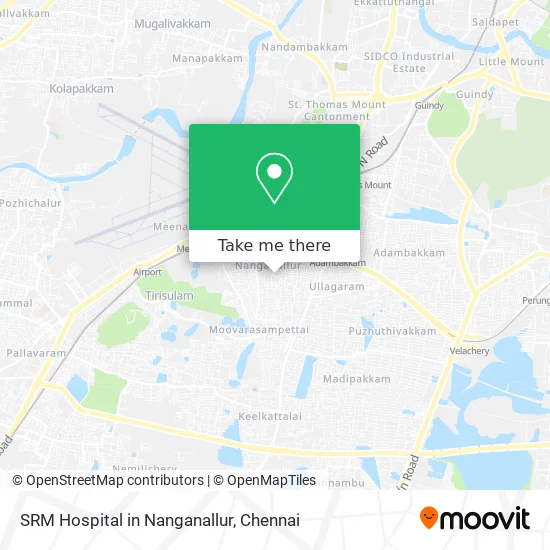 SRM Hospital in Nanganallur map