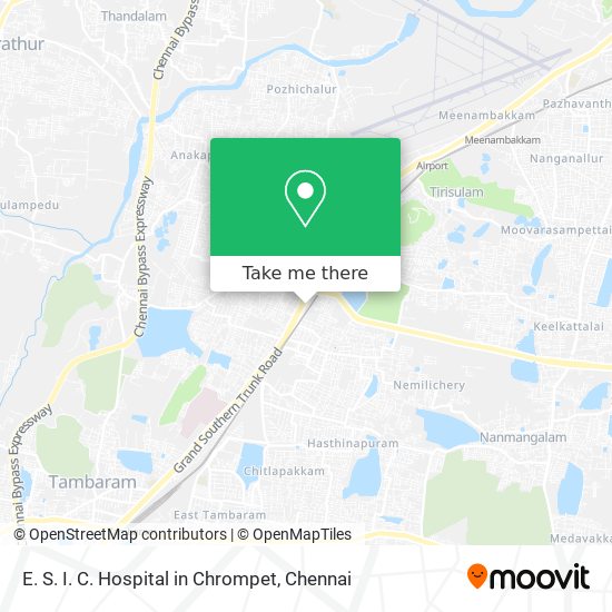 E. S. I. C. Hospital in Chrompet map