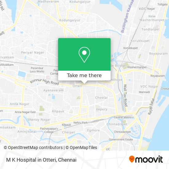 M K Hospital in Otteri map