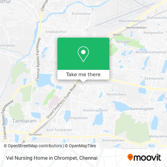 Vel Nursing Home in Chrompet map