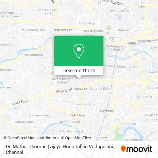 Dr. Mathai Thomas (vijaya Hospital) in Vadapalani map