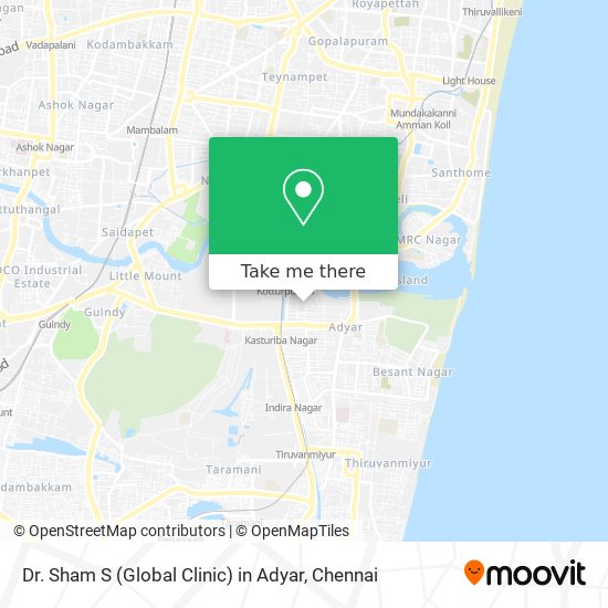Dr. Sham S (Global Clinic) in Adyar map