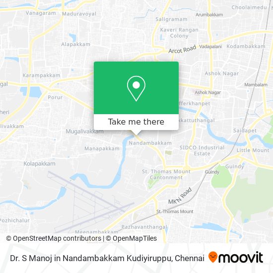 Dr. S Manoj in Nandambakkam Kudiyiruppu map