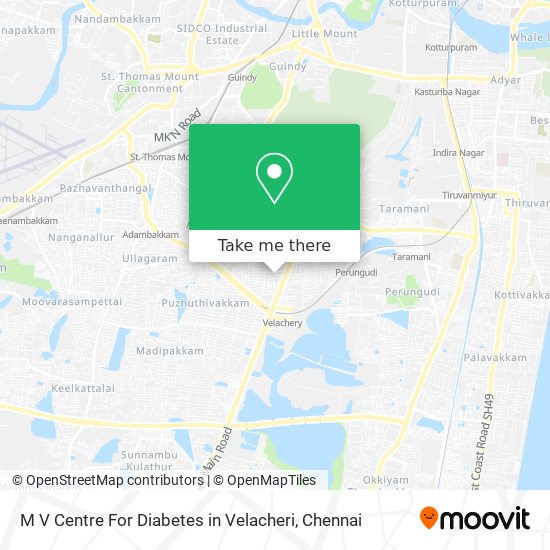 M V Centre For Diabetes in Velacheri map