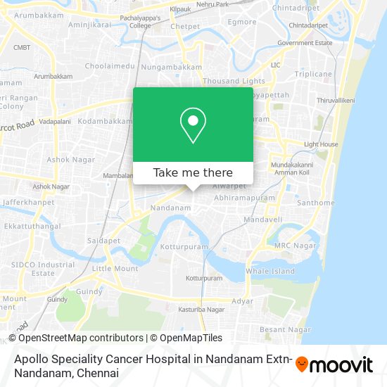 Apollo Speciality Cancer Hospital in Nandanam Extn-Nandanam map