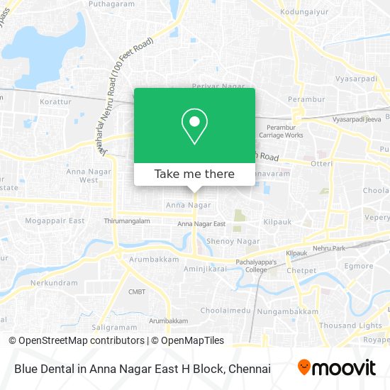 Blue Dental in Anna Nagar East H Block map