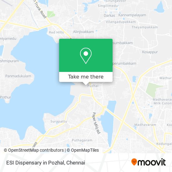 ESI Dispensary in Pozhal map
