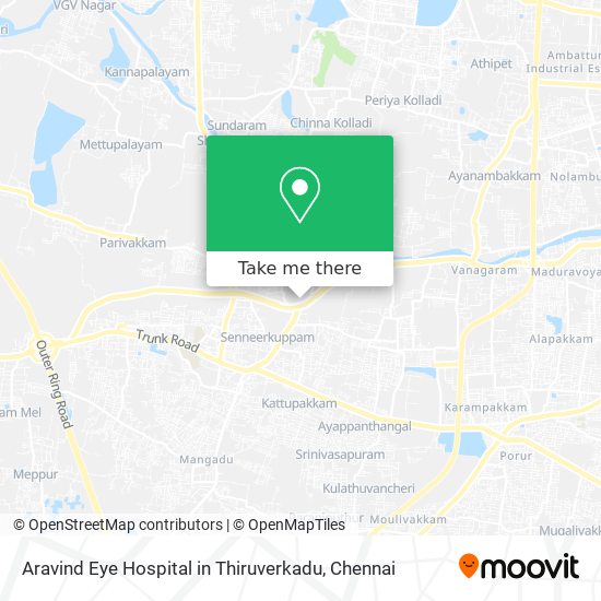 Aravind Eye Hospital in Thiruverkadu map
