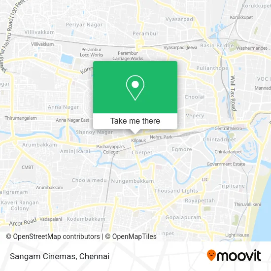 Sangam Cinemas map