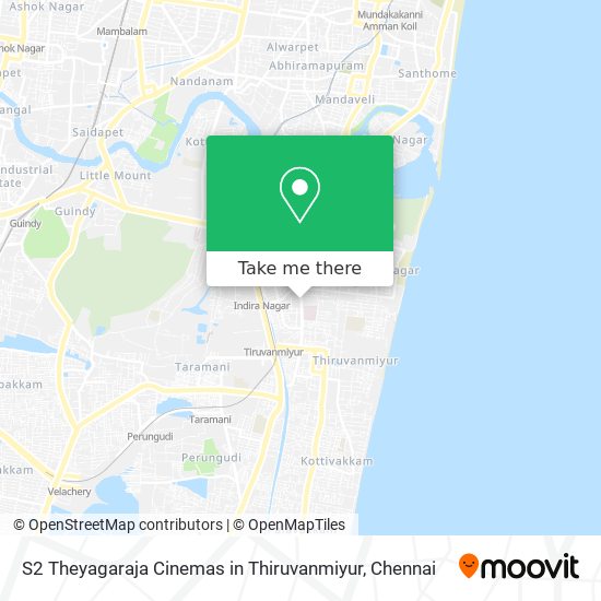 S2 Theyagaraja Cinemas in Thiruvanmiyur map
