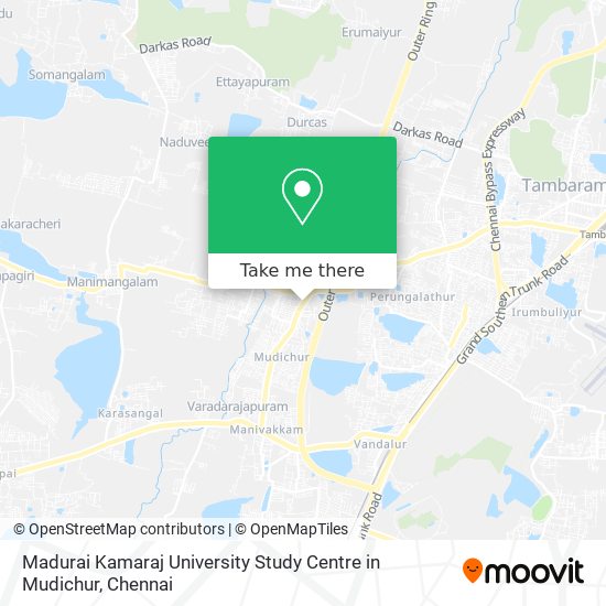 Madurai Kamaraj University Study Centre in Mudichur map