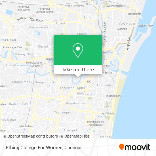 Ethiraj College For Women map