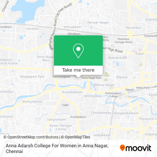 Anna Adarsh College For Women in Anna Nagar map