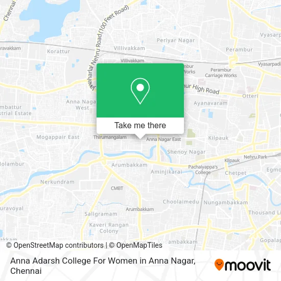 Anna Adarsh College For Women in Anna Nagar map