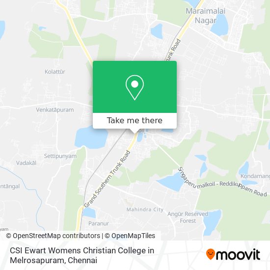 CSI Ewart Womens Christian College in Melrosapuram map