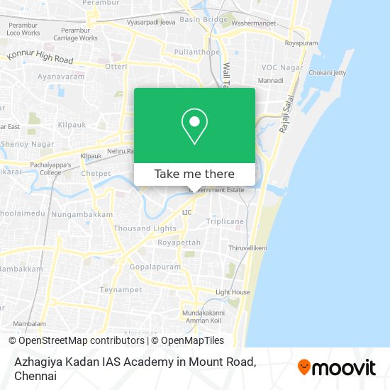 Azhagiya Kadan IAS Academy in Mount Road map