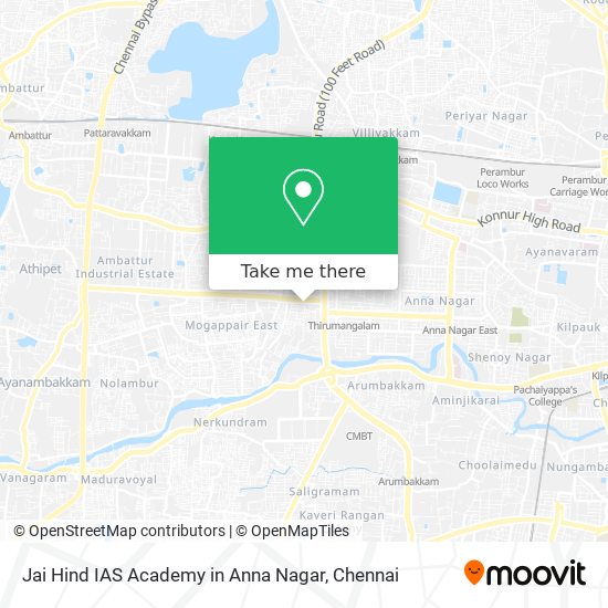 Jai Hind IAS Academy in Anna Nagar map
